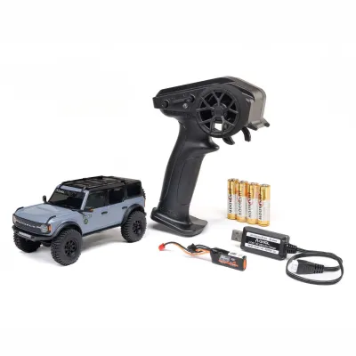 AXI-2048T2 1/30 SCX30 Ford Bronco 4X4 RTR Brushed Rock Crawler (Battery &amp; Charger Included), Gray