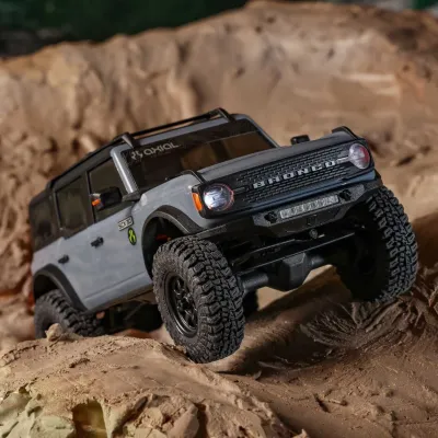 AXI-2048T2 1/30 SCX30 Ford Bronco 4X4 RTR Brushed Rock Crawler (Battery &amp; Charger Included), Gray