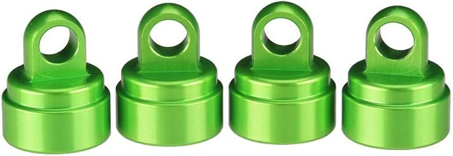 3767G Green Aluminum Shock Caps (4)