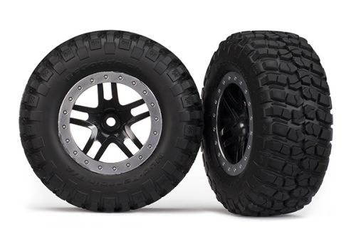 5885 SCT Black &amp; Satin Chrome Wheels &amp; BFGoodrich Tires (2)