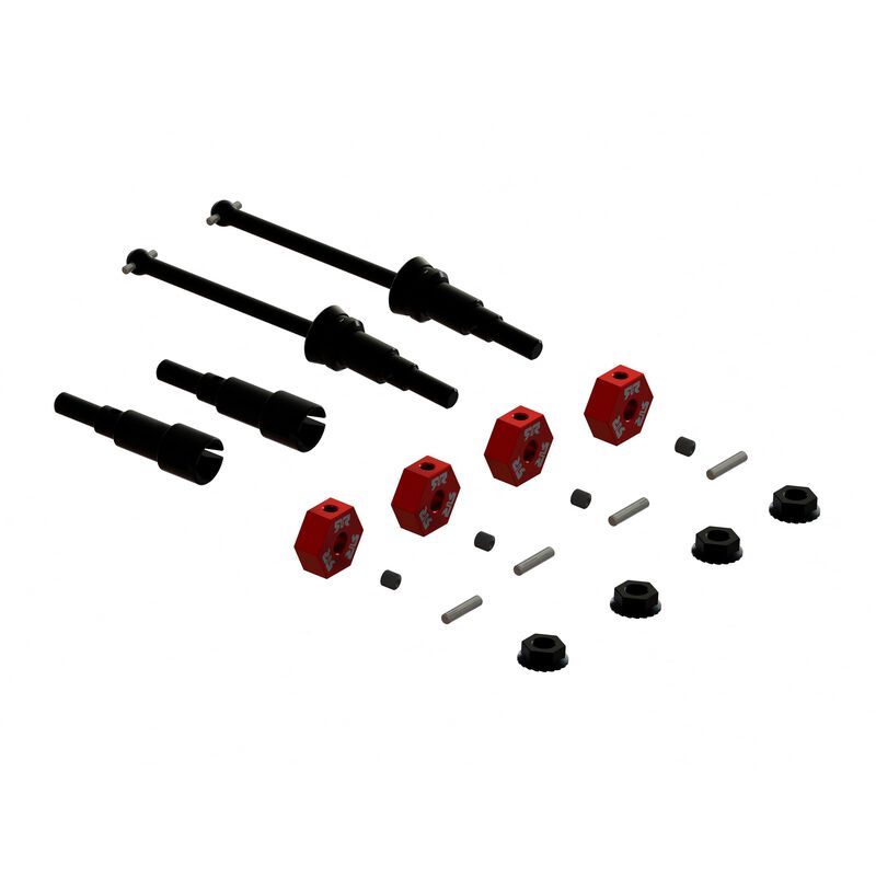 ARA311231 Metal Axle &amp; Wheel Hex Set B (4pcs) - GROM