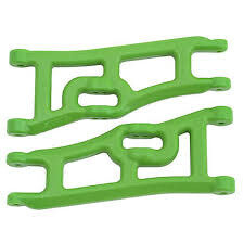 RPM70664 Wide Front A-arms, Green; Traxxas Rustler Stampede