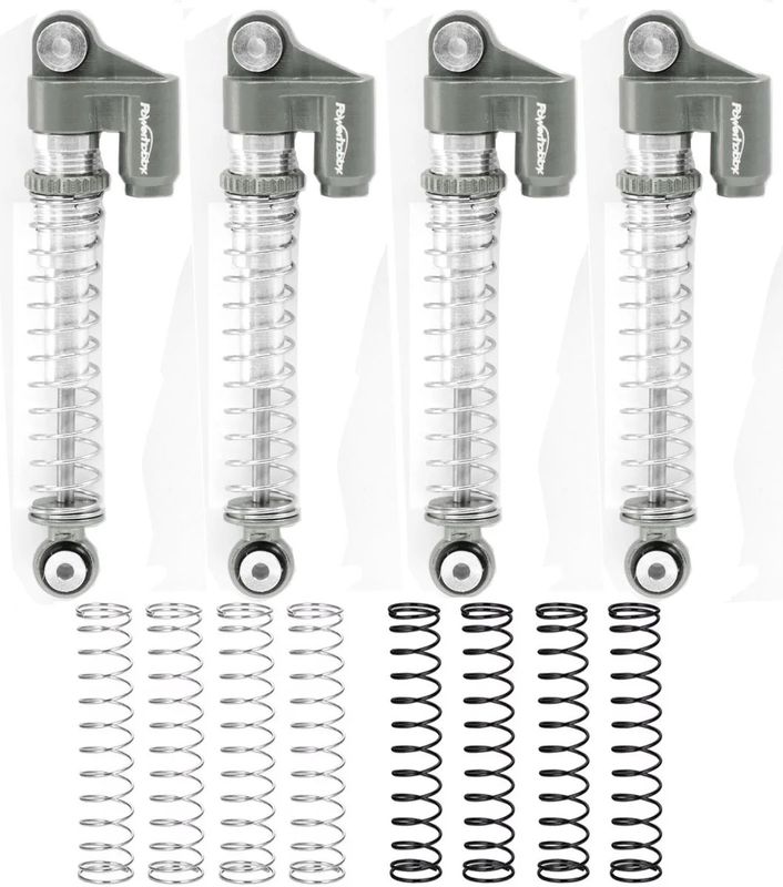 PHSCX24021-GREY Powerhobby Axial SCX24 Aluminum Threaded Long Travel Shocks 48mm Micro Crawler