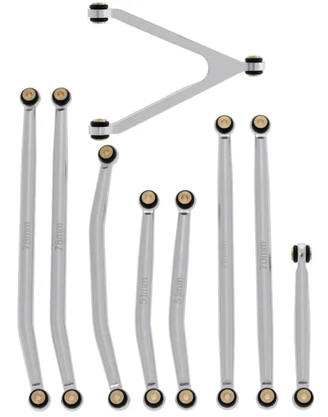 PHSCX24746-Grey Powerhobby Aluminum SCX24 Betty Deadbolt High Clearance Chassis Links Set Grey