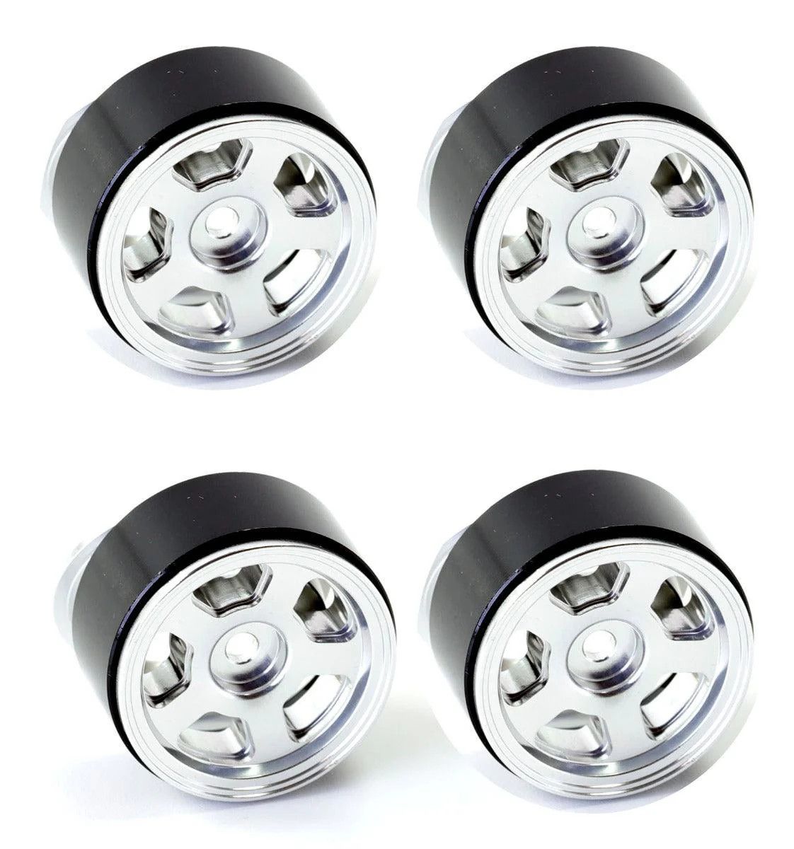 Powerhobby Axial SCX24 Deadbolt C10 Jeep Betty 1.0" Aluminum Beadlock Wheels Rims Grey