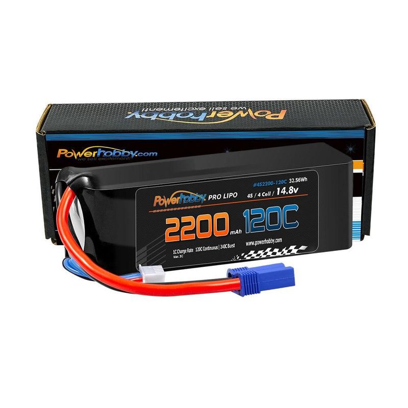 Powerhobby 4S 14.8V 2200mah 120c Lipo Battery w EC5 Plug