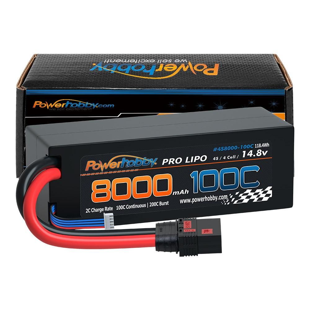 Powerhobby 4s 14.8V 8000MAH 100C Lipo Battery w QS8 Plug Hard Case 8AWG