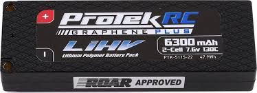 ProTek RC 2S 130C Low IR Si-Graphene + HV LCG LiPo Battery (7.6V/6300mAh) w/5mm Connectors (ROAR Approved)