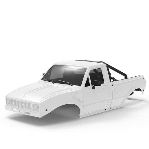 Pickup Hard Body Shell with Bed Rack White for 1/24 RC Crawler Axial SCX24