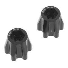 JCO2401	Tribute Wheel Aluminum 12mm Hex Adaptor-Black Anodized Aluminum, 25mm Offset, 2 pc