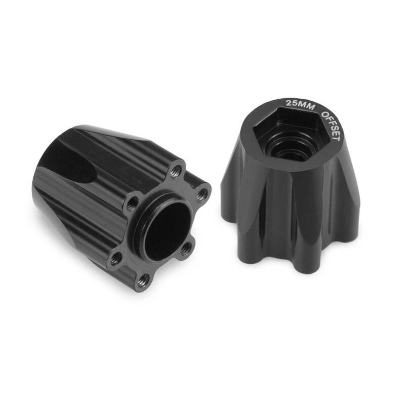 JCO2401	Tribute Wheel Aluminum 12mm Hex Adaptor-Black Anodized Aluminum, 25mm Offset, 2 pc