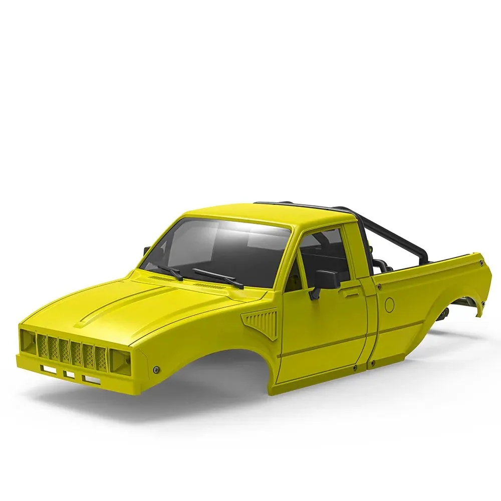 Pickup Hard Body Shell with Bed Rack Yellow for 1/24 RC Crawler Axial SCX24