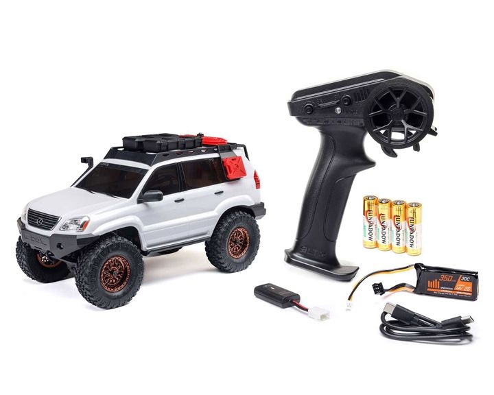 1/24 SCX24 Lexus GX 470 4X4 RTR Brushed Rock Crawler (Battery &amp; Charger Included), White