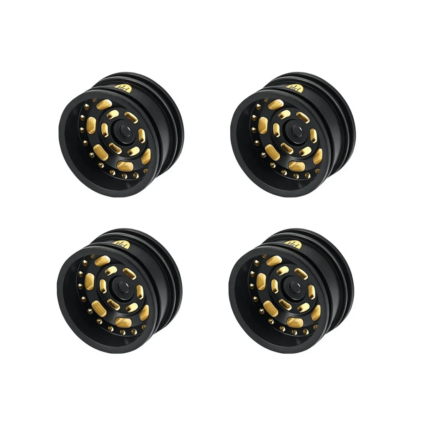 PHB7574 Powerhobby Brass Wheels 0.7" Offset 3.6mm Black (4) Axial SCX30