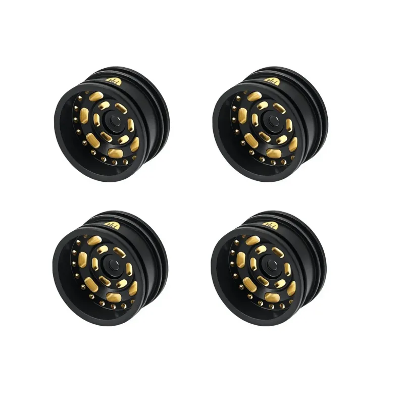 PHB7574 Powerhobby Brass Wheels 0.7" Offset 3.6mm Black (4) Axial SCX30