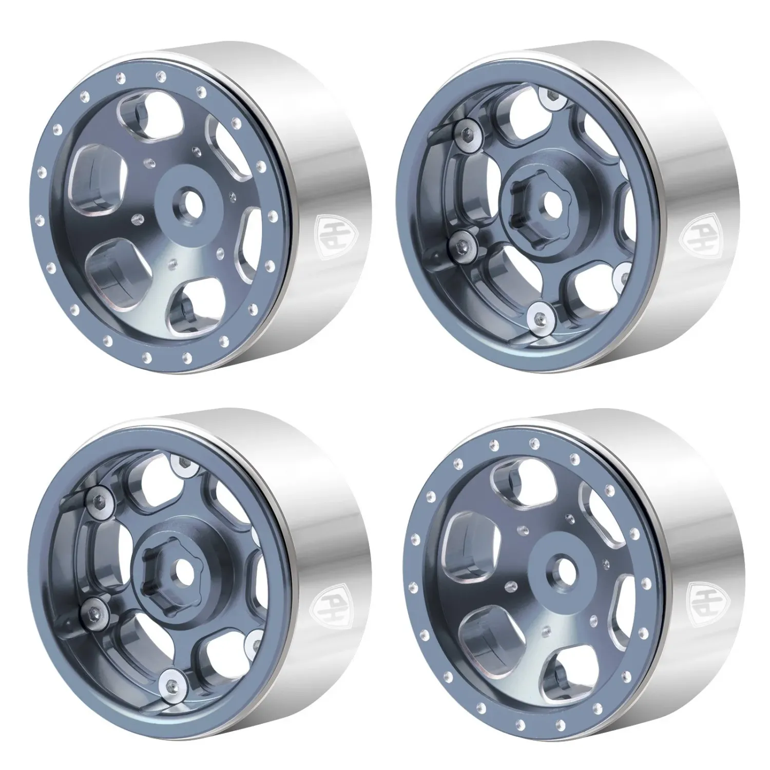 PHB7291Ti Powerhobby 1.2" Aluminum Beadlock Wheels Titanium (4) 1/18 Rock Crawler