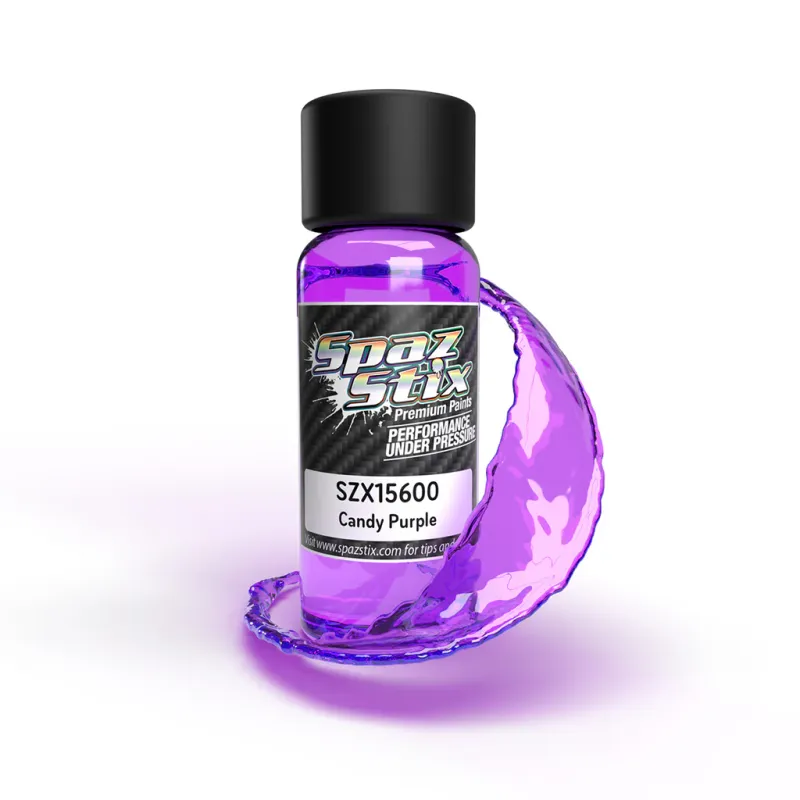 SZX15600 Spaz Stix Candy Purple Airbrush Ready Paint, 2oz Bottle