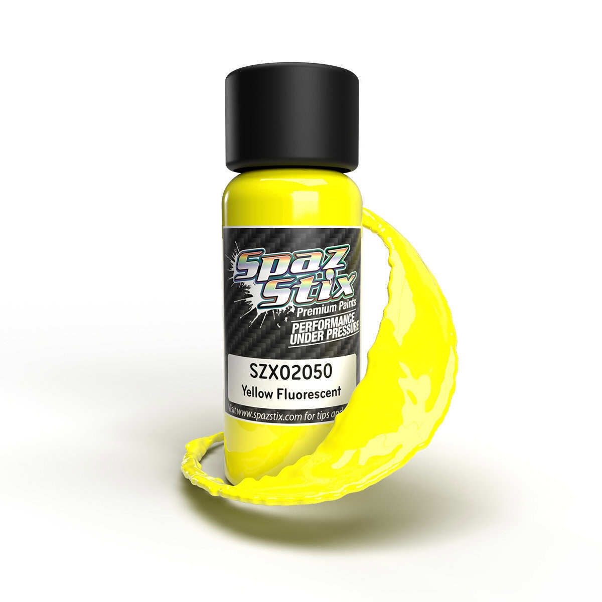 SZX02050 Spaz Stix Yellow Fluorescent Airbrush Ready Paint, 2oz Bottle