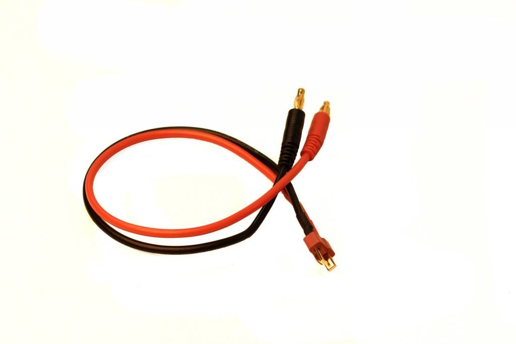 RCE1620	Racers Edge Charge Adapter: Male T-Plug to Male 4mm Bullets, 300mm Wire