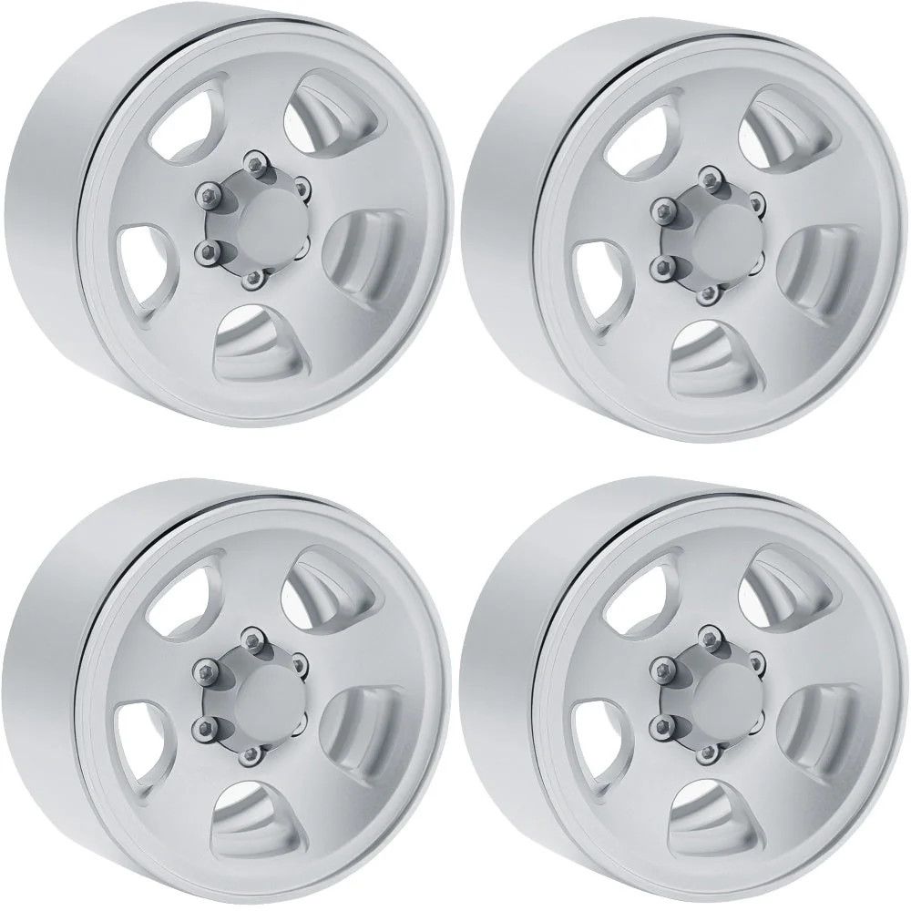 Powerhobby X5 Aluminum 1.9" Beadlock Wheels Silver (4)