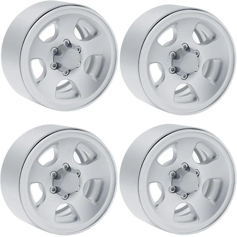 Powerhobby X5 Aluminum 1.9" Beadlock Wheels Silver (4)