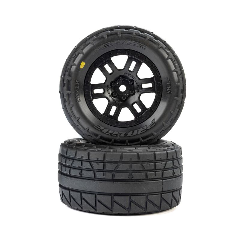 PRO1034510 Menace F/R Street Tires Mounted 12mm Black Split Six for ARRMA Mini KRATON