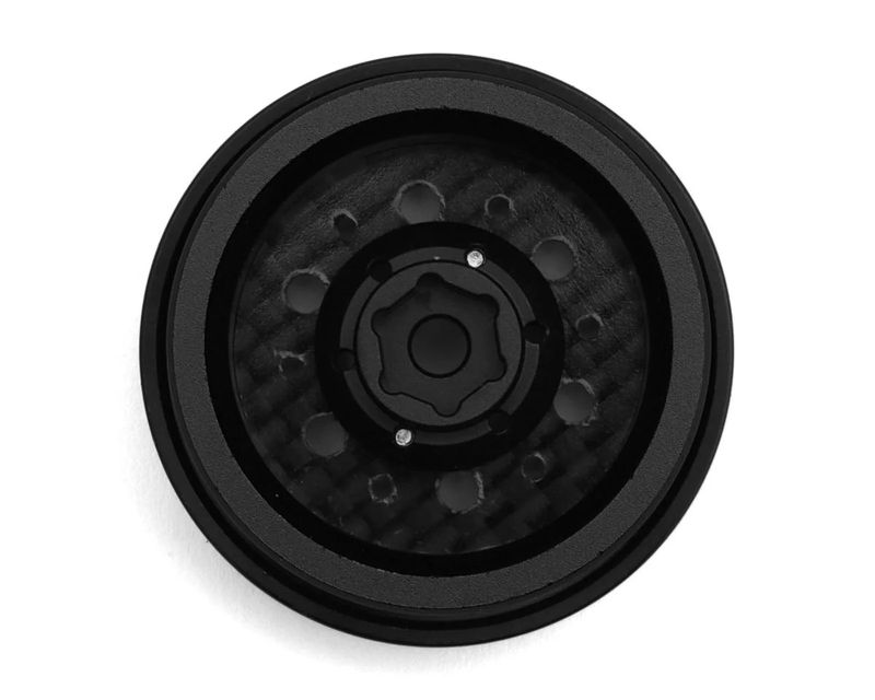 RER43152 Redcat 1.3" Aluminum &amp; Carbon Fiber Micro Crawler Beadlock Wheels (Black) (4) (23.8g ea)