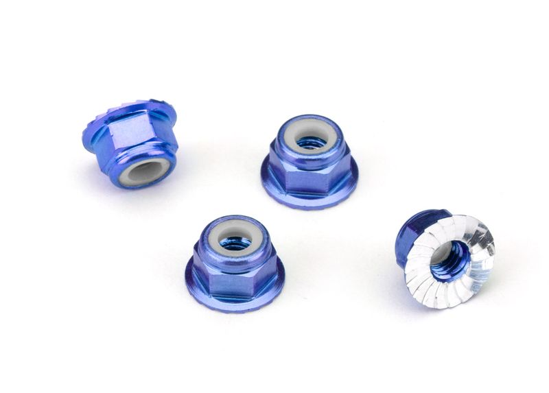 1747R 4 mm Blue Aluminum Lock Nuts (4)