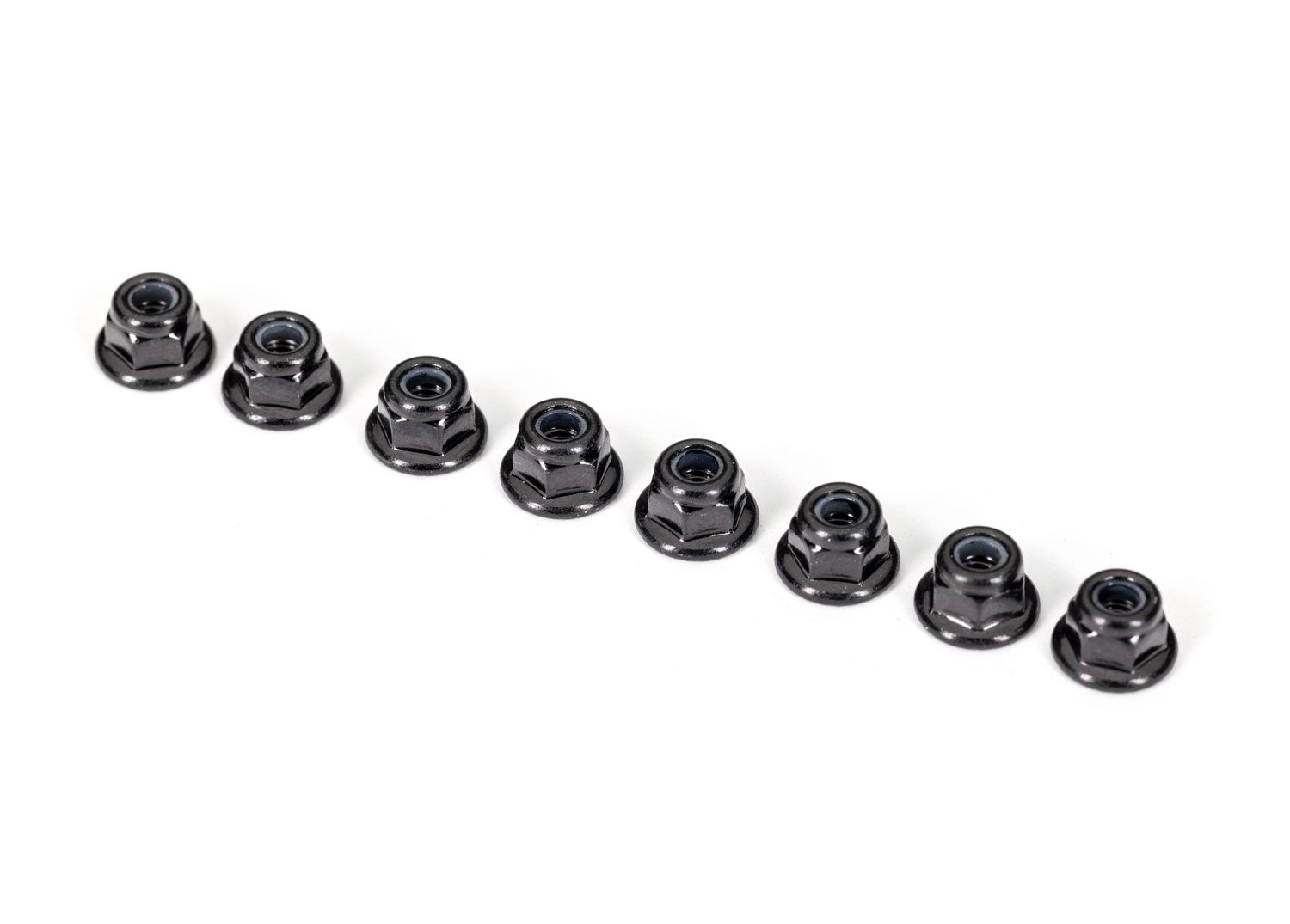 2744X 3 mm Flanged Nylon Black Locking Nuts (8)