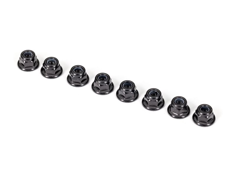 2744X 3 mm Flanged Nylon Black Locking Nuts (8)