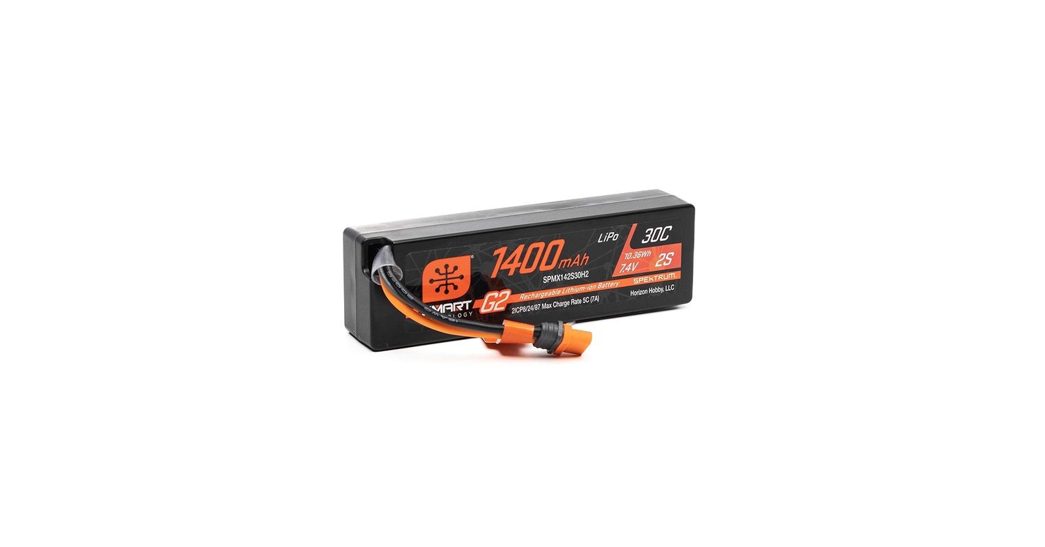 SPMX142S30H2	 1400mAh 2S 7.4V Smart G2 30C LiPo; IC2 Connector