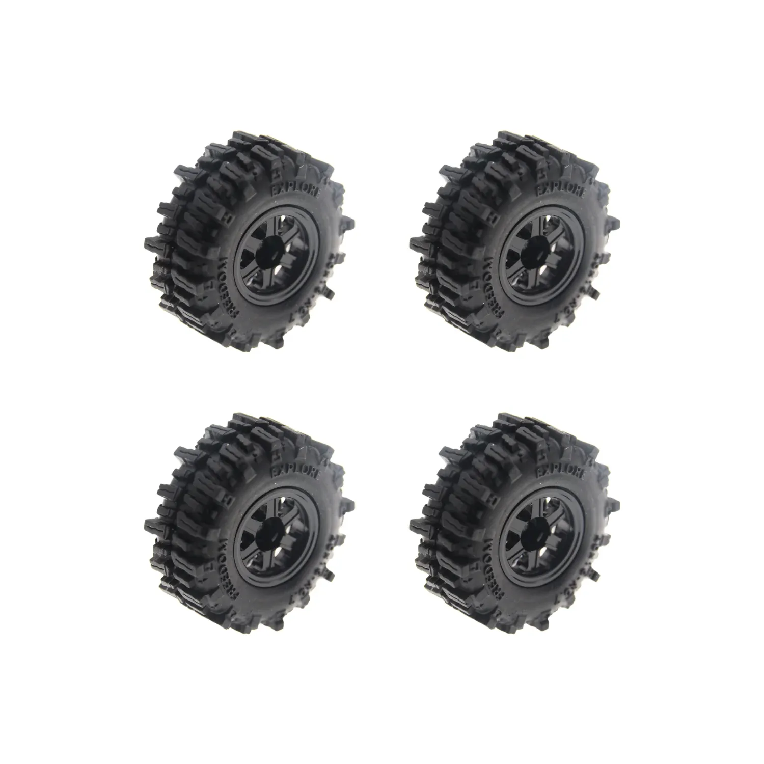 PHB7609 Powerhobby Axial SCX30 0.7" Brass Wheels / Tires (4) Black Type B