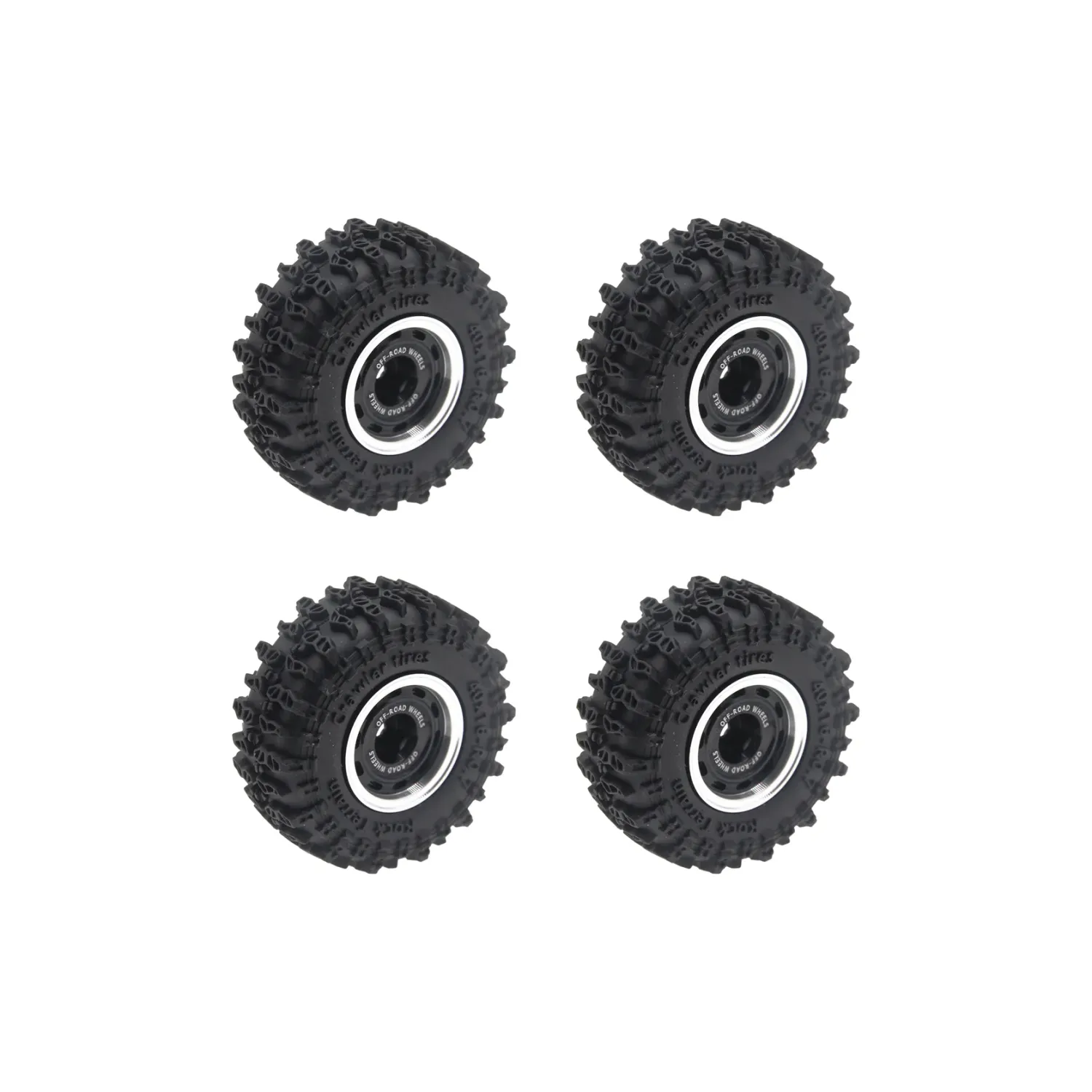 PHB7631A Powerhobby Axial SCX30 0.7" Beadlock Brass Wheels / Tires (4) Black Type A