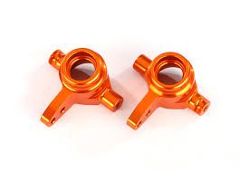 6837A Traxxas Steering Blocks 6061-T6 Aluminum (Orange-anodized) Left &amp; Right Slash 4X4