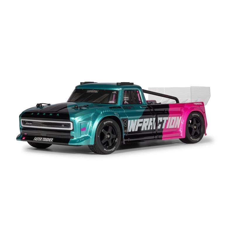 ARA4315V4T3 1/8 INFRACTION 223S DSC 4X4 RTR Brushless All-Road Street Bash , Teal/Pink