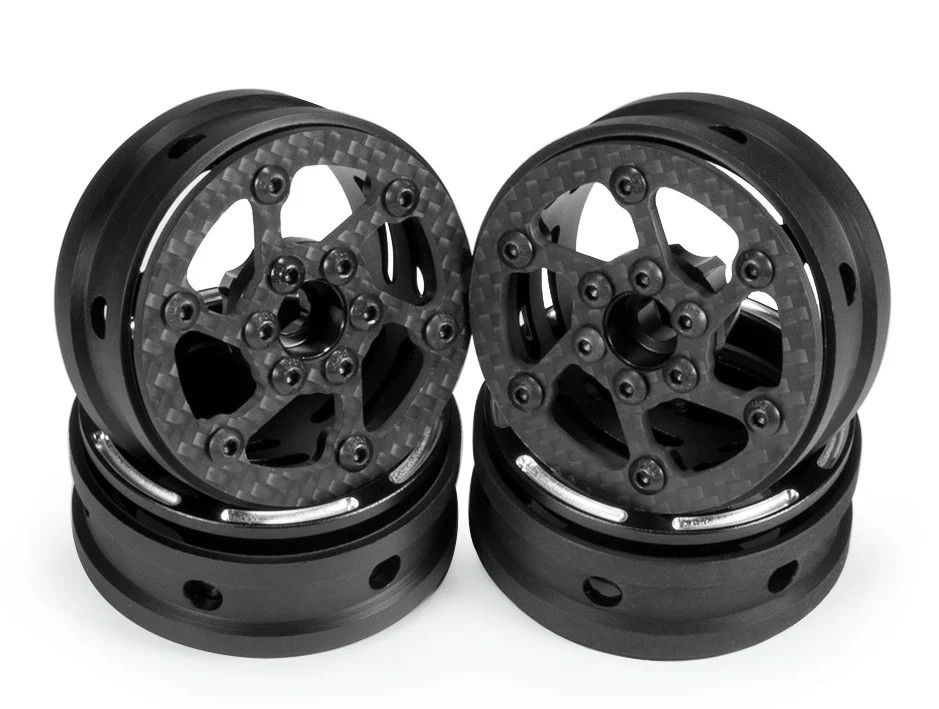 Powerhobby 1.9" Carbon Fiber Lightweight Beadlock Wheels A 1/10 Rock Crawler