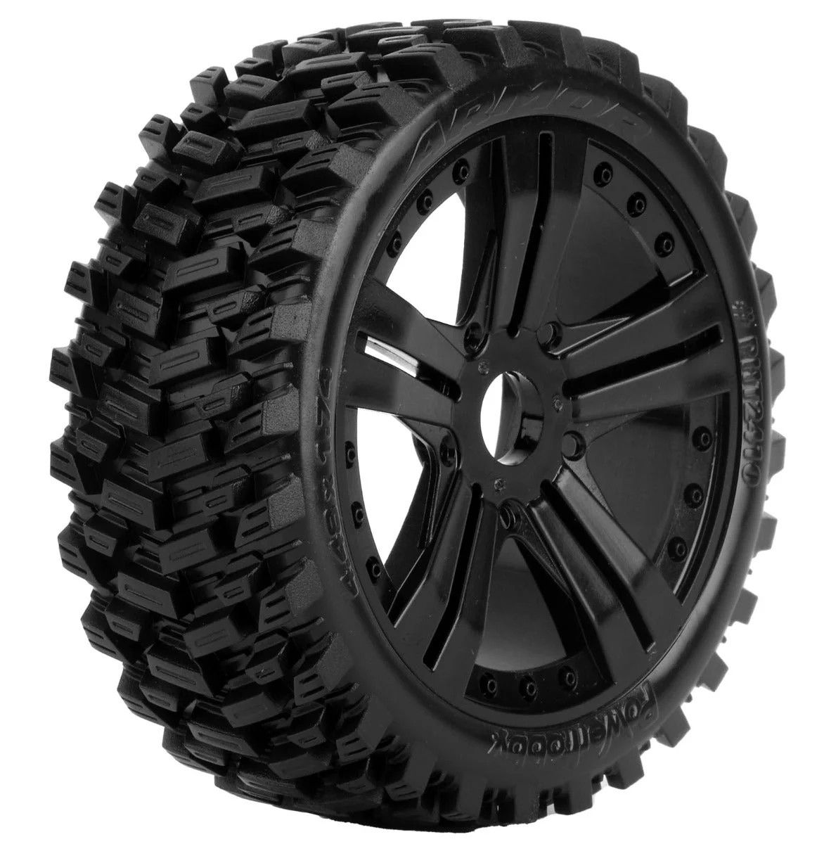 PHT2410CB Powerhobby Armor 1/8 Buggy Belted All Terrain Mounted Tires 17MM Claw Wheels