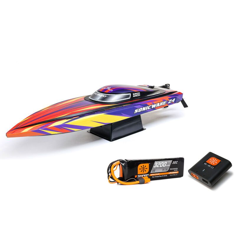 PRB-1992T1 Sonicwake 24" Self-Righting Brushless Deep-V RTR (Battery &amp; Charger Included), Red