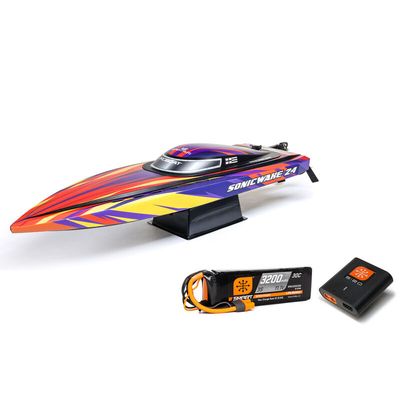 PRB-1992T1 Sonicwake 24" Self-Righting Brushless Deep-V RTR (Battery &amp; Charger Included), Red