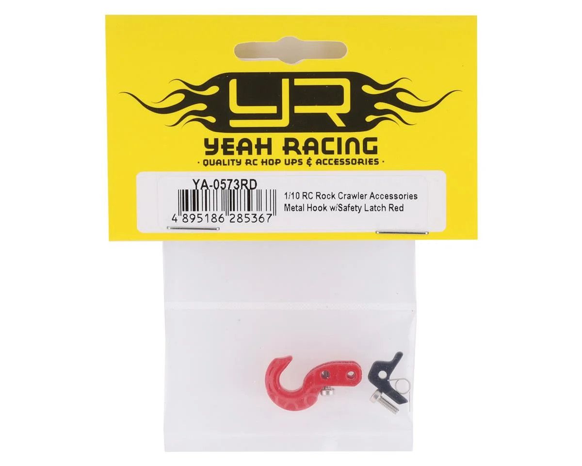 YA-0573RD Yeah Racing 1/10 Scale Metal Winch Hook w/Safety Latch (Red)
