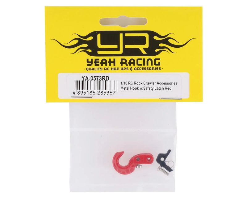 YA-0573RD Yeah Racing 1/10 Scale Metal Winch Hook w/Safety Latch (Red)