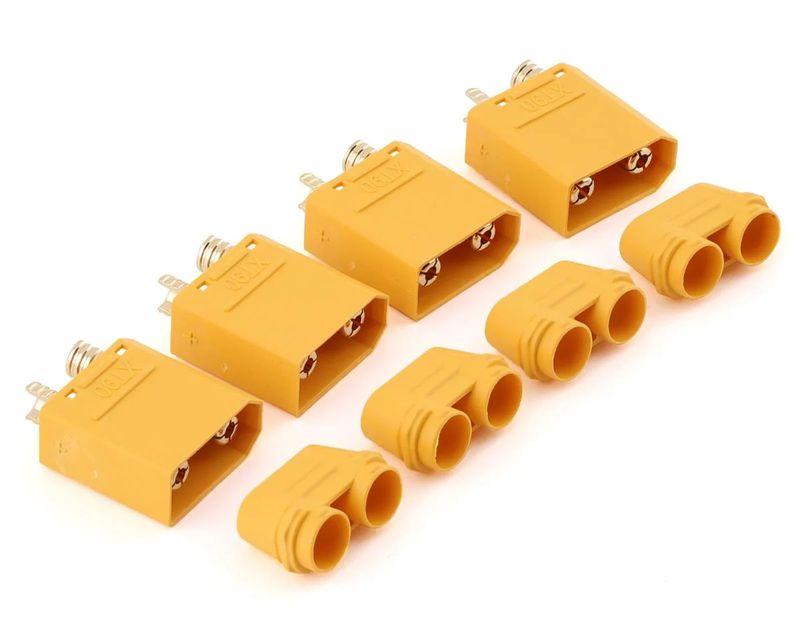 MCL4113 Maclan XT90 Connectors (4 Male) (Yellow)