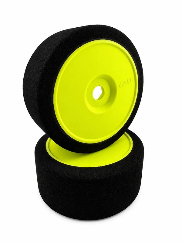 C8234 BSR Racing 1/8 Mounted GT Foam Tires Purple w/17mm Hex (2) Yellow wheels