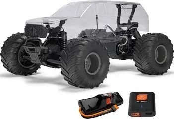 ARA3230SKT2 1/10 GORGON 2WD RTA Kit Brushed Monster Truck (Battery &amp; Charger Included), Clear