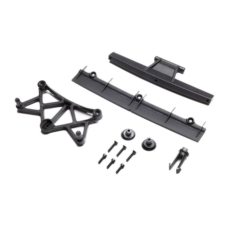 LOS-3781	 Clipless Body Mount &amp; Spoiler, Body: GROM ALM
