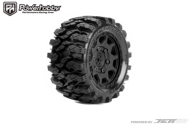 PHB2706CBMSGB Powerhobby 1/10 2.8" ST Defender Belted Tires (2) w/ Removable Hex Wheels