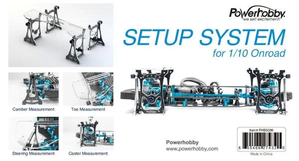 PB5099 Powerhobby Camber/ Toe / Steering/ Caster Measurement Setup Tool System 1/10