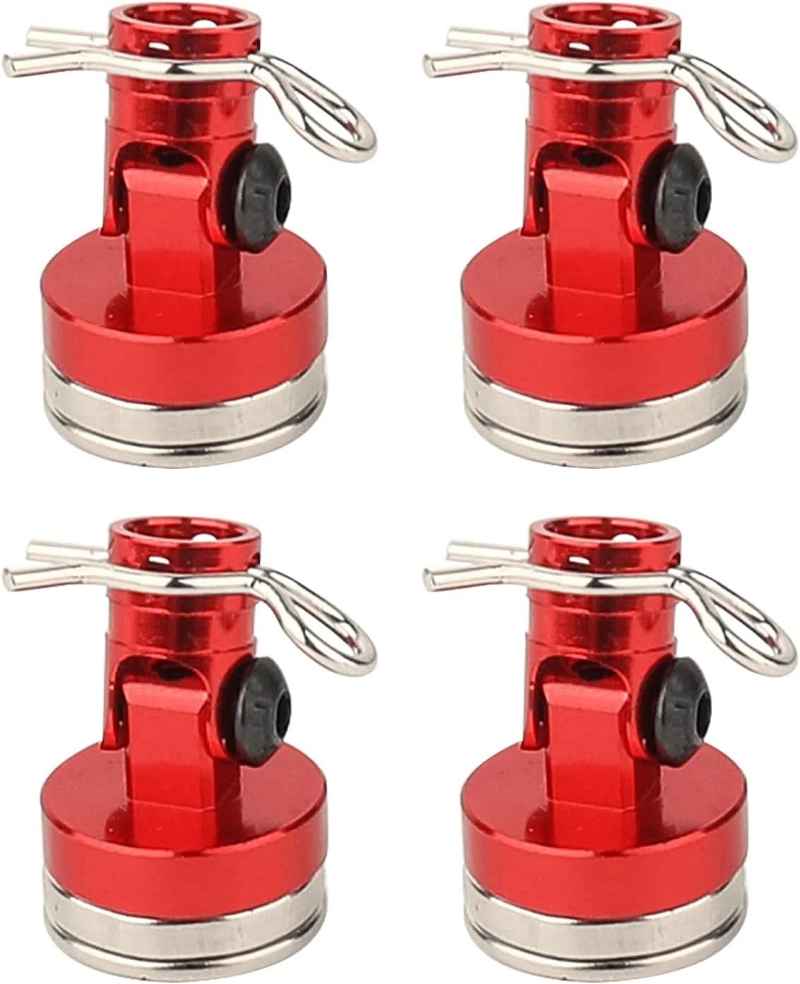 PHB7697Red Powerhobby Magnetic Body Mount with Clips Red (4) 1/10