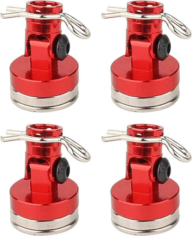 PHB7697Red Powerhobby Magnetic Body Mount with Clips Red (4) 1/10