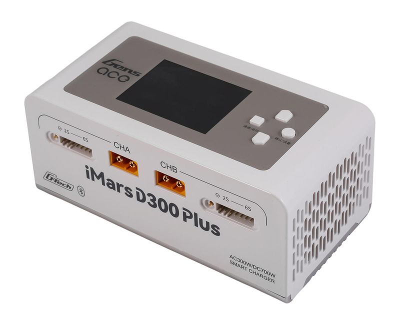 Gens Ace iMars D300 Plus G-Tech Smart Dual AC/DC Charger (White) (6S/16A) (AC-300W) (DC-350W x2) w/Bluetooth App Control